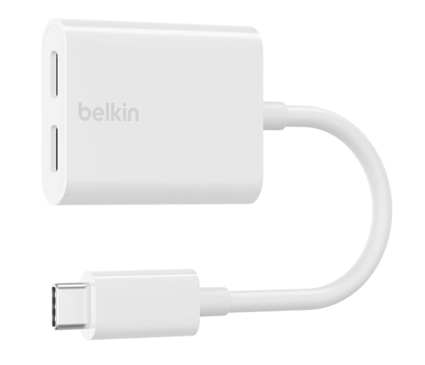 Belkin Adapter 2/USB-C do audio i ładowania PD 60W, biały - 1330451 - zdjęcie
